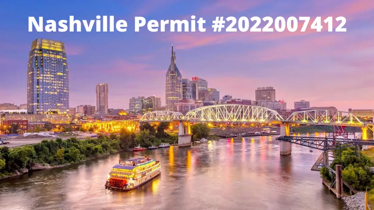 A captivating view of the Nashville skyline at sunset, with a riverboat gliding along the water, illuminated bridges, and city lights reflecting on the river. This lively and inviting scene highlights the city's cultural vibrancy and provides a sense of adventure for couples to explore together.